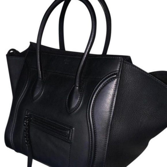Celine Cabas Phantom Luggage Medium Black Tote Satchel - Picture 1 of 8